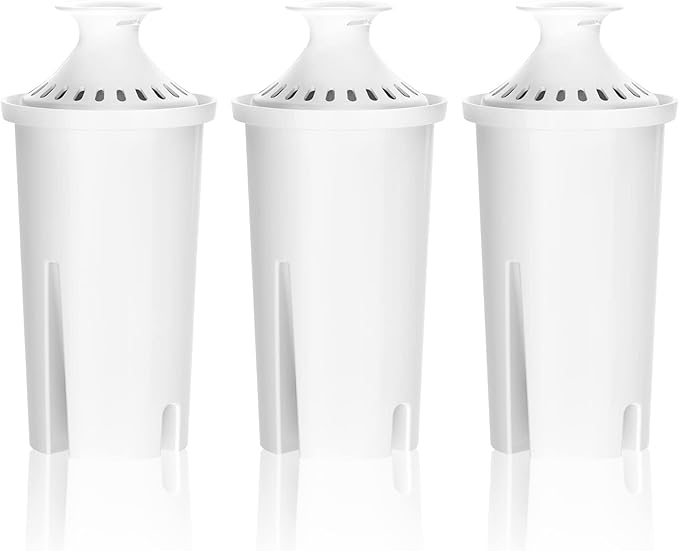 Overbest NSF Certified Pitcher Water Filter, Replacement for Brita® Pitchers and Dispensers, Brita® Classic 35557, OB03, Mavea® 107007, and More, Includes 3 Filters
