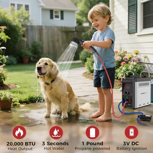 CAMPLUX Nano 3 Portable Propane Water Heater with Pump Kit