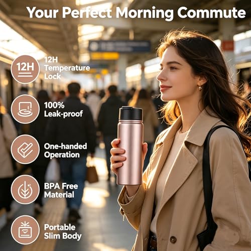 Tea Infuser Bottle With Removable Loose Leaf Filter Stainless Steel Insulated Travel Tea Strainer Tumbler Tea Drinkers Gifts for Men Women