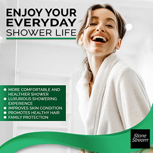 Original StoneStream Filtered Showerhead + 15 Stage Hard Water Shower Filter