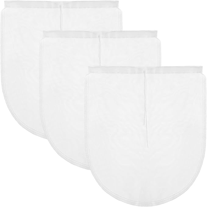 Cheese Bags, 3 Pack 12" x 10" Nylon Reusable Fine Mesh Cheesecloth Strainer Nut Tea Beer Juice Filter Cloth for Cold Brew Coffee Yogurt Almond Soy Oat Milk