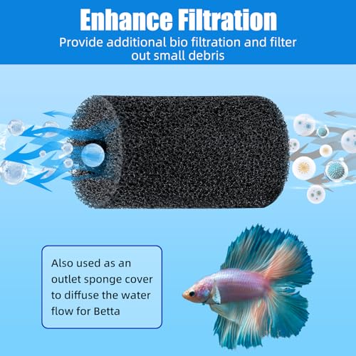 12-Pack Pre-Filter Sponge for Aquarium Shrimp Fry Fish Tank Filter Intake 0.4 Inch, Replacement Foam Cover (12 Count)