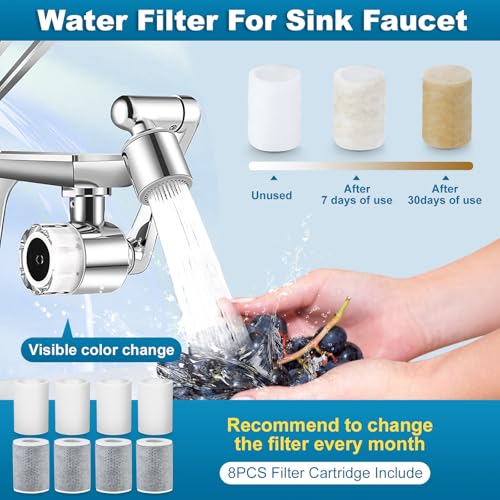8 PCS Faucet Filter Cartridge Replacement for Kitchen & Bathroom Sink (8 Count)