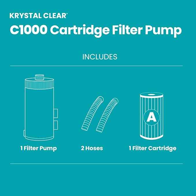INTEX C1000 Cartridge Filter Pump for AGP: 1000 GPH Pump Flow Rate - Cartridge Gauge Indicator - HydroAeration Technology - Includes Type A Filter Cartridge - Turnover Rate/System Flow 750 GPH