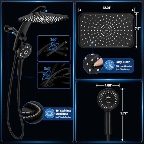 12" Rain Shower Head with Handheld