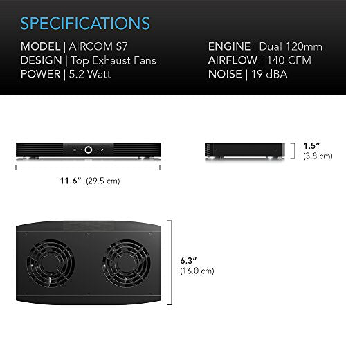 AIRCOM S7 Quiet Cooling Fan System 12" Top