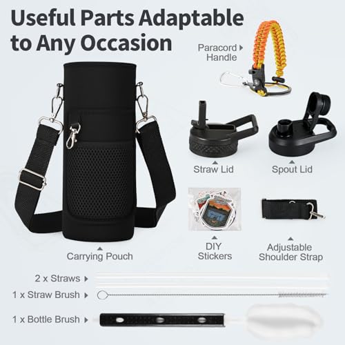 40 oz Insulated Water Bottle with Straw