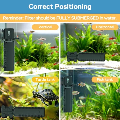 Fish Tank Filter with Timer & Filter Sponge