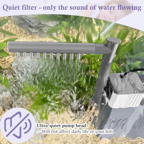 10W 130GPH Powerful Aquarium Filter for 10