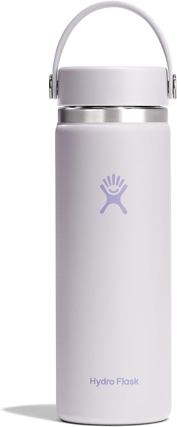 Hydro Flask Water Bottle - Insulated Stainless Steel - Wide Mouth Flex Lid, Non Spill, Leakproof and Refillable in 20 Oz Cloud Pink