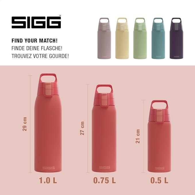 SIGG - Shield Therm- Stainless Steel Insulated Water Bottle - Carbonated Drinks, Leakproof, BPA Free, Recycled, 25, 34Oz