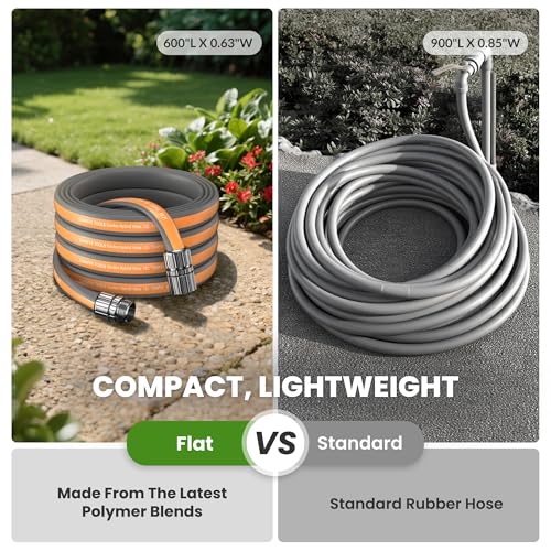 25FT Lay Flat Garden Hose 50% Lighter Water Hose