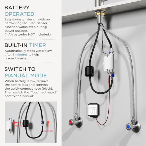 Black Touch Kitchen Faucet with Pull Down Sprayer