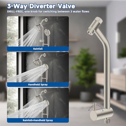 Metal Dual Rain Shower Head Easy Reach