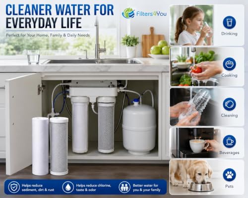 Reverse Osmosis Water Filter Kit 10" Sediment Carbon 1 Set