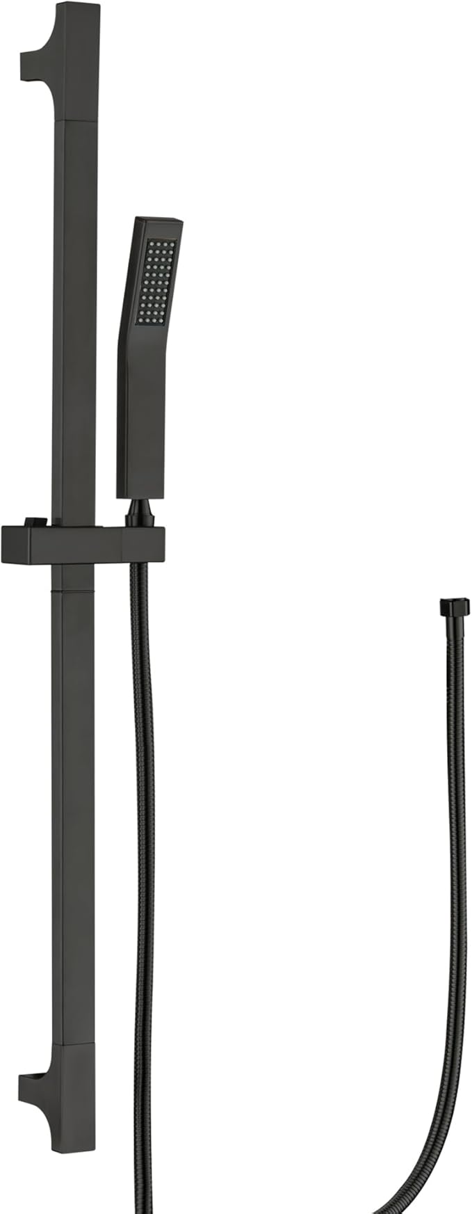Matte Black Handheld Shower with Slide Bar Square Handheld Shower Head with Hose High-Pressure Shower Head with 29