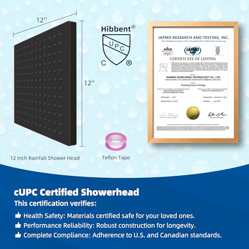 cUPC Certified High Pressure 12'' Shower Head