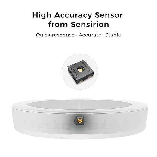 Qingping Thermometer Hygrometer Sensor Works with HomeKit (Only Works with iOS), Wireless Indoor Temperature and Humidity Monitor with E Ink Display for Home, via Thread or Bluetooth