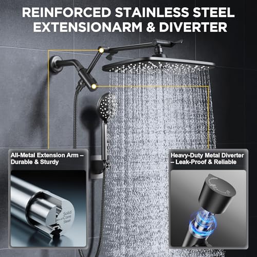 11.8" High Pressure Shower Head with Handheld