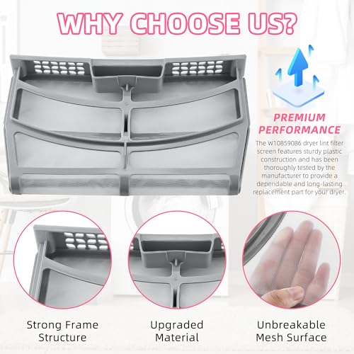 W10859086 Dryer Lint Screen Filter Replacement