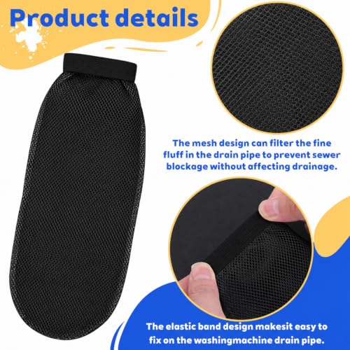 8 Pcs Lint Traps for Washing Machine Hose with 8 Pcs Tie Strap Nylon Mesh (8 Count)
