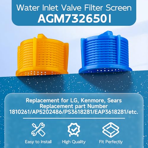 AGM73269501 Washer Water Inlet Valve Filter Screens Compatible For Whirlpool Kenmore Washing Machine Inlet Filter Screen. Replaces AP5202486 1810261 PS3618281. (2 Count)