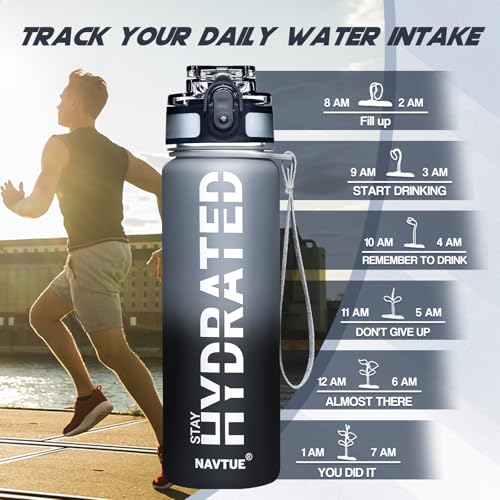 Water Bottle 16.9 oz Motivational Time Marker Tritan Bottle
