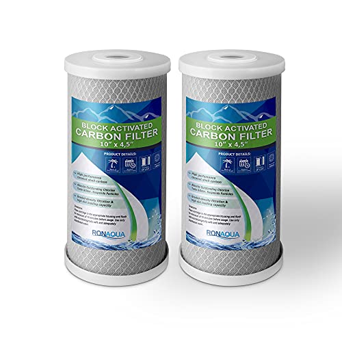 Big CTO Carbon Block Water Filters 4.5" x 10" Whole House Cartridges WELL (2 Count)