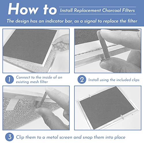 HPF30 Charcoal Filter with Mounting Clips for Broan Range Hood (2 Count)
