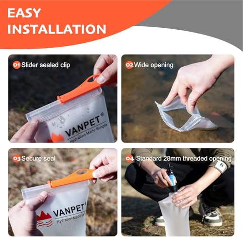 Upgrade Water Bag 2L Compatible with Sawyer Squeeze Water Filter
