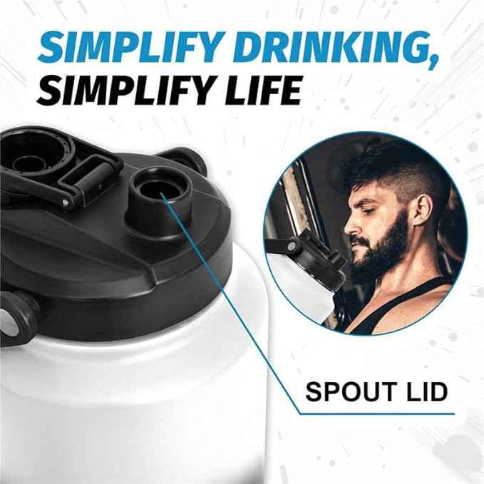 NATURE PIONEOR 1 Gallon Insulated Water Bottle - Double Vacuum Stainless Steel 128 oz Water Bottle with Holder/Carrier, Wide Mouth 1 gallon Water Jug for Outdoor Sports, Hiking, Camping, Gym