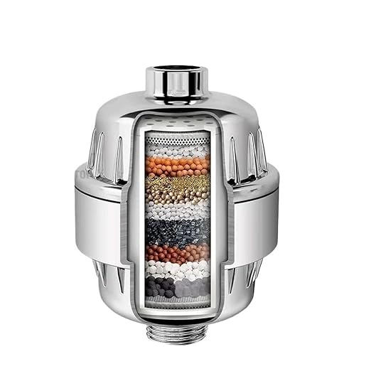 High Output Shower Water Filter to Remove Chlorine Fluoride Heavy Metals Filtered Soften Hard Water for Shower Head(15 Stage)