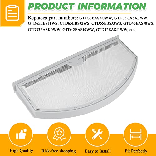 Upgraded WE03X23881 Dryer Lint Trap Screen Filter Replacement for GE Hotpoint Dryers GTD42EASJ2WW GTD33EASK0WW GTX22EASK0WW GTD65EBSJ3WS GTD42GASJ2WW GTD45EASJ2WS