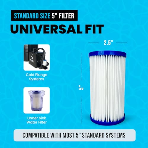 5" x 2.5" Fits The Pod Ice Chiller Cold Plunge Water Filter Cartridges (6 Count)