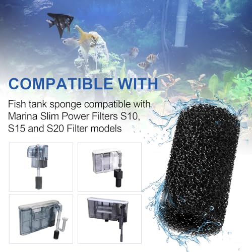 Pre Filter Sponge for Aquarium Shrimp Fry Fish Tank Filter Intake for Marina S10 (8 Count)