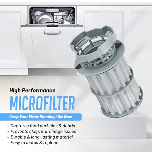 New Upgraded 00645038 645038 Micro Filter Dishwasher Drain Filter Compatible with Bosch Thermador Kenmore Dishwasher filter