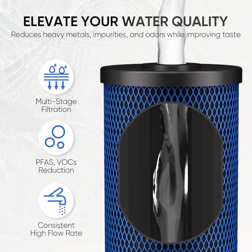 1 Micron 10" x 4.5" Whole House PFAS Removal Replacement Water Filter (2 Count)