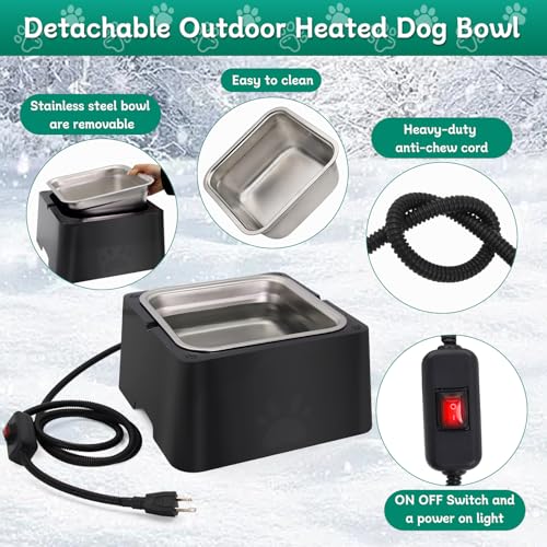 Large Heated Water Bowl for Outdoor Pets