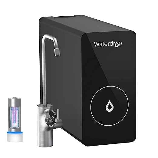 Waterdrop D6 Reverse Osmosis System, 600 GPD Tankless RO Water Filter System, 2:1 Pure to Drain and Waterdrop Water Filter for Kitchen, Mercury-Free, FCC Certified