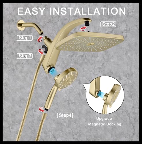 12" High Pressue Rain Shower Head with Handheld