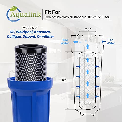 CTO10 1 Micron 2.5" x 10" Whole House Carbon Water Filter Cartridge Replacement for Countertop Water Filter System