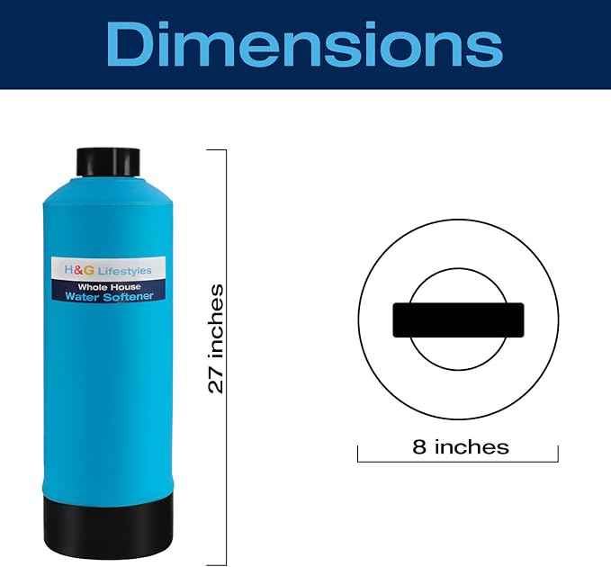 H&G Lifestyles Whole House Water Softener 32,000 Grains, NSF certified Whole Home Water Filtration System for Well & City Water, Remove Calcium Magnesium, Food Grade Resin, Silver-Enhanced, 700,000 Gl