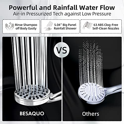 9 Functions High Pressure Shower Head with Handheld