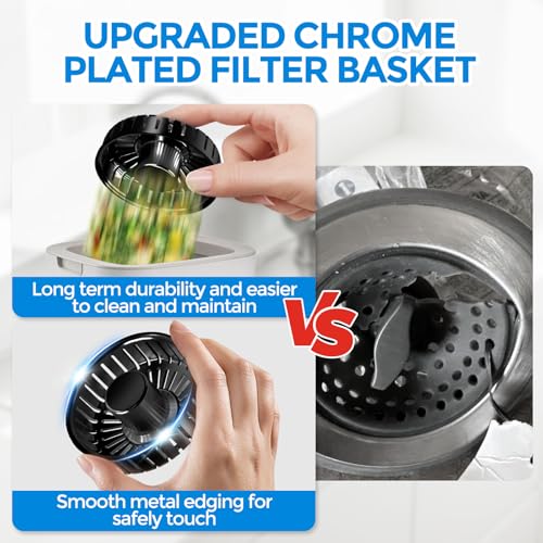 3 in 1 Kitchen Sink Drain Strainer Stopper Removable Basket Pop