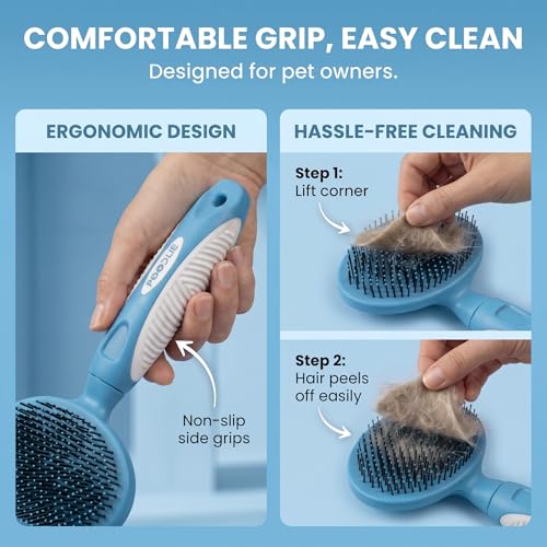 Round Bristle Pet Brush for Dogs and Cats