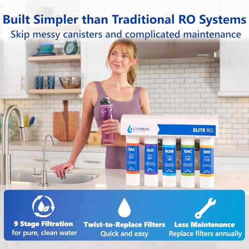 ROELITE9, 9-Stage Under Sink RO System, Alkaline, Quick Twist