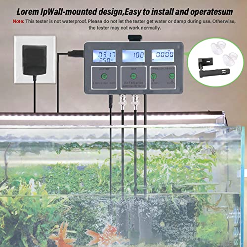 8 in 1 Water Quality Monitor S.G EC Salt ORP CF Temp Multi Parameter Wall Mount Water Quality Tester for Aquarium Hydroponics Laboratories