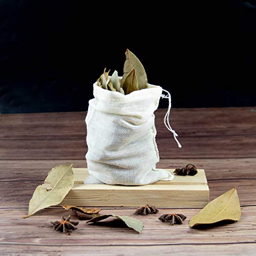 Reusable Drawstring Cotton Soup Bags Coffee Chinese Medicine Tea Bag Brew Straining Herbs Cheesecloth Bone Broth Gravy Stew (12 Count)