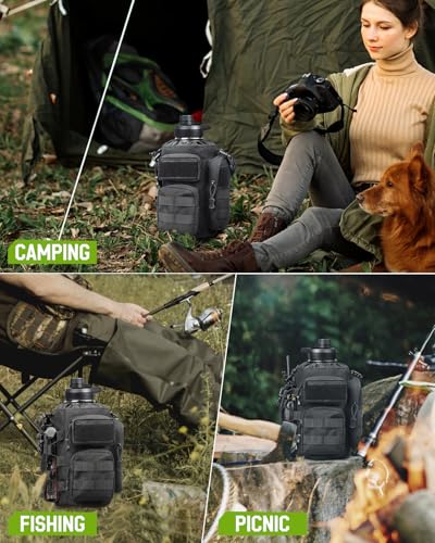 64oz Insulated Water Bottle Half Gallon Water Jug with Sleeve Tactical
