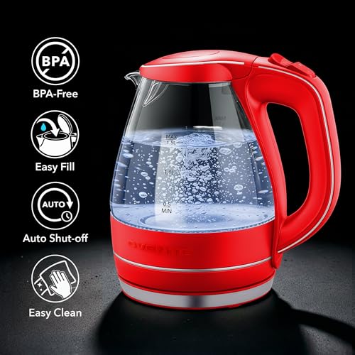 1.5L Glass Electric Kettle Water Boiler